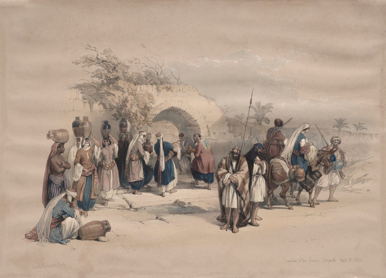 Neitsyen lähde, Nasaret, 1839. tekijältä David Roberts