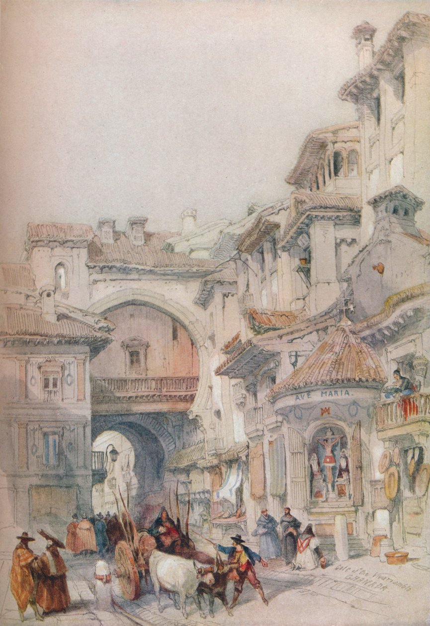 Vivarramblan portti, Granada, 1830-luku, 1930. tekijältä David Roberts