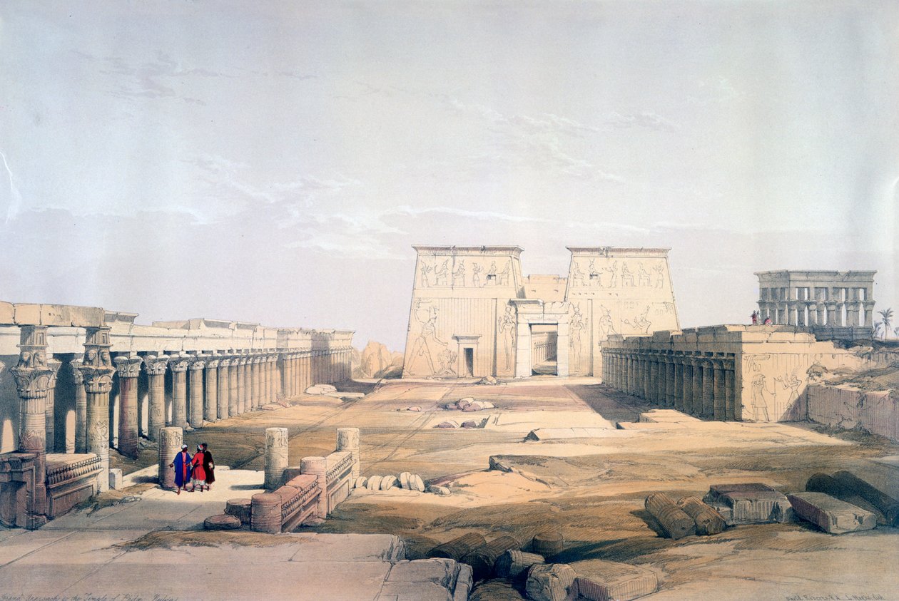Grand Approach to the Temple of Philae, Nubia, 18th century tekijältä David Roberts