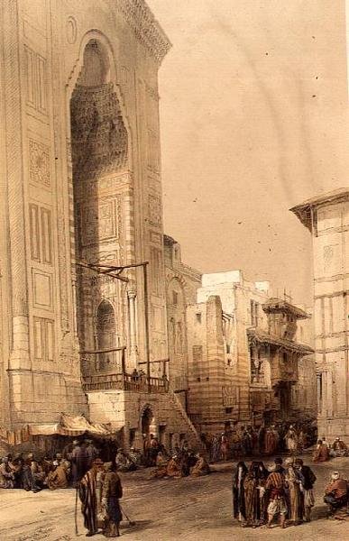 Suuri sisäänkäynti sulttaani Hasanin moskeijaan, "Egypti ja Nubia", Vol.3 (litho) tekijältä David Roberts