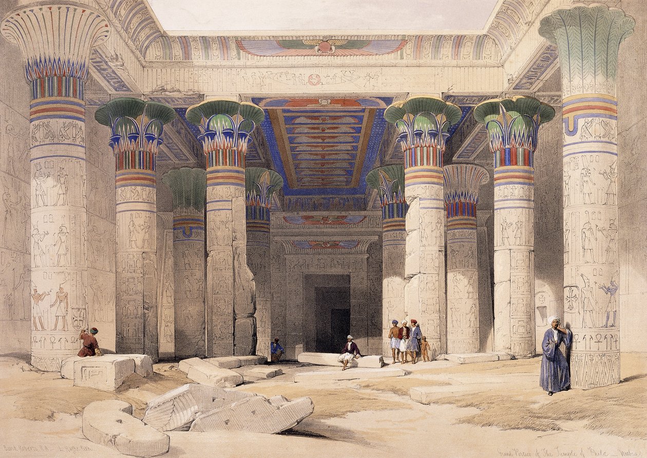 Philaen temppelin suuri portti - Nubia, 1842-1849 tekijältä David Roberts