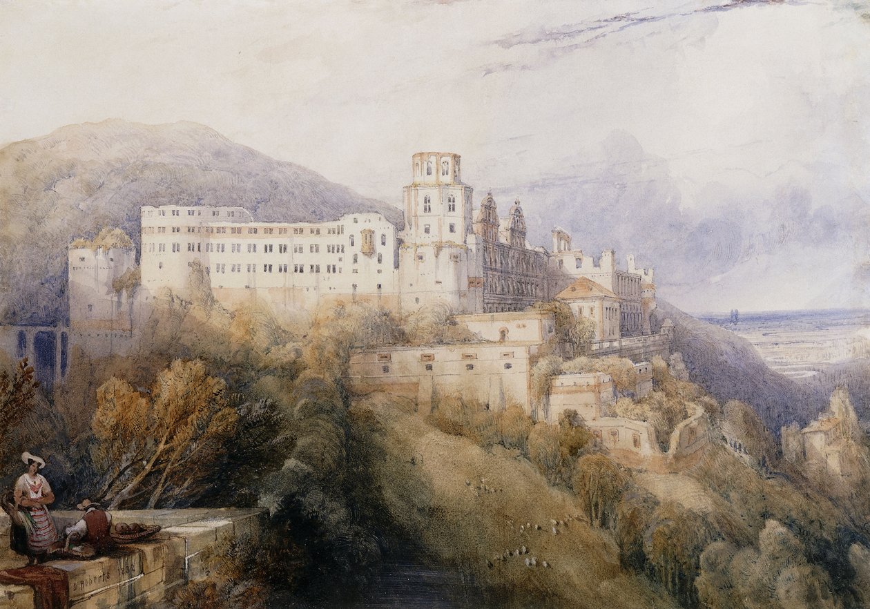 Heidelberg, Pfalzin valitsijoiden palatsi, 1832 tekijältä David Roberts
