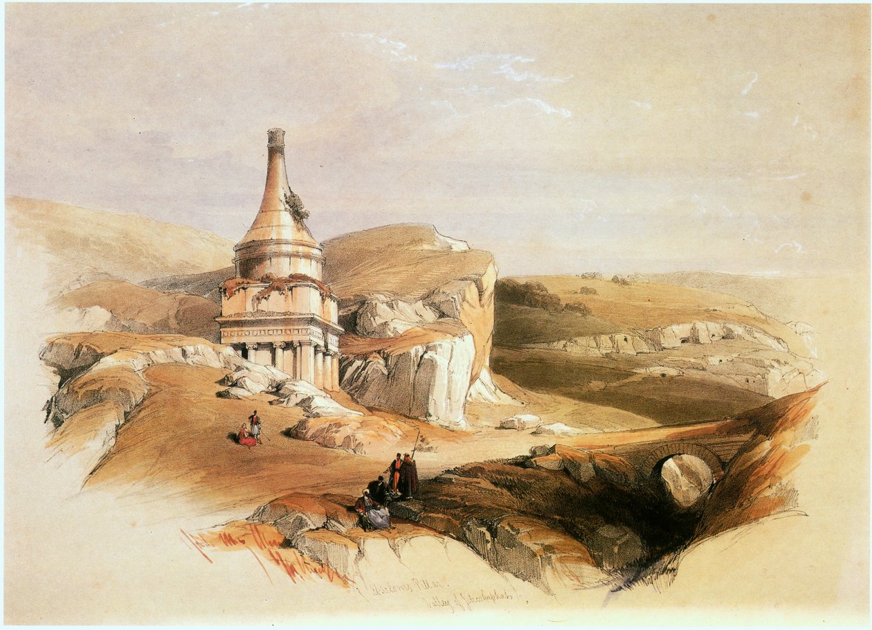 Pyhässä maassa: (kuva): Jerusalem, Kidronin laakso, Absalomin hauta ... (kuva) tekijältä David Roberts