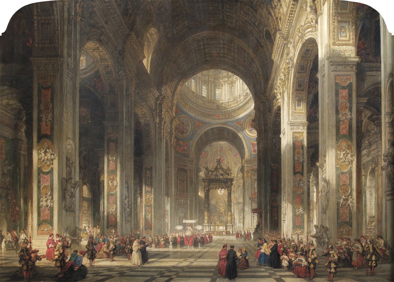 St Petersin sisustus, Rooma, 1862 tekijältä David Roberts