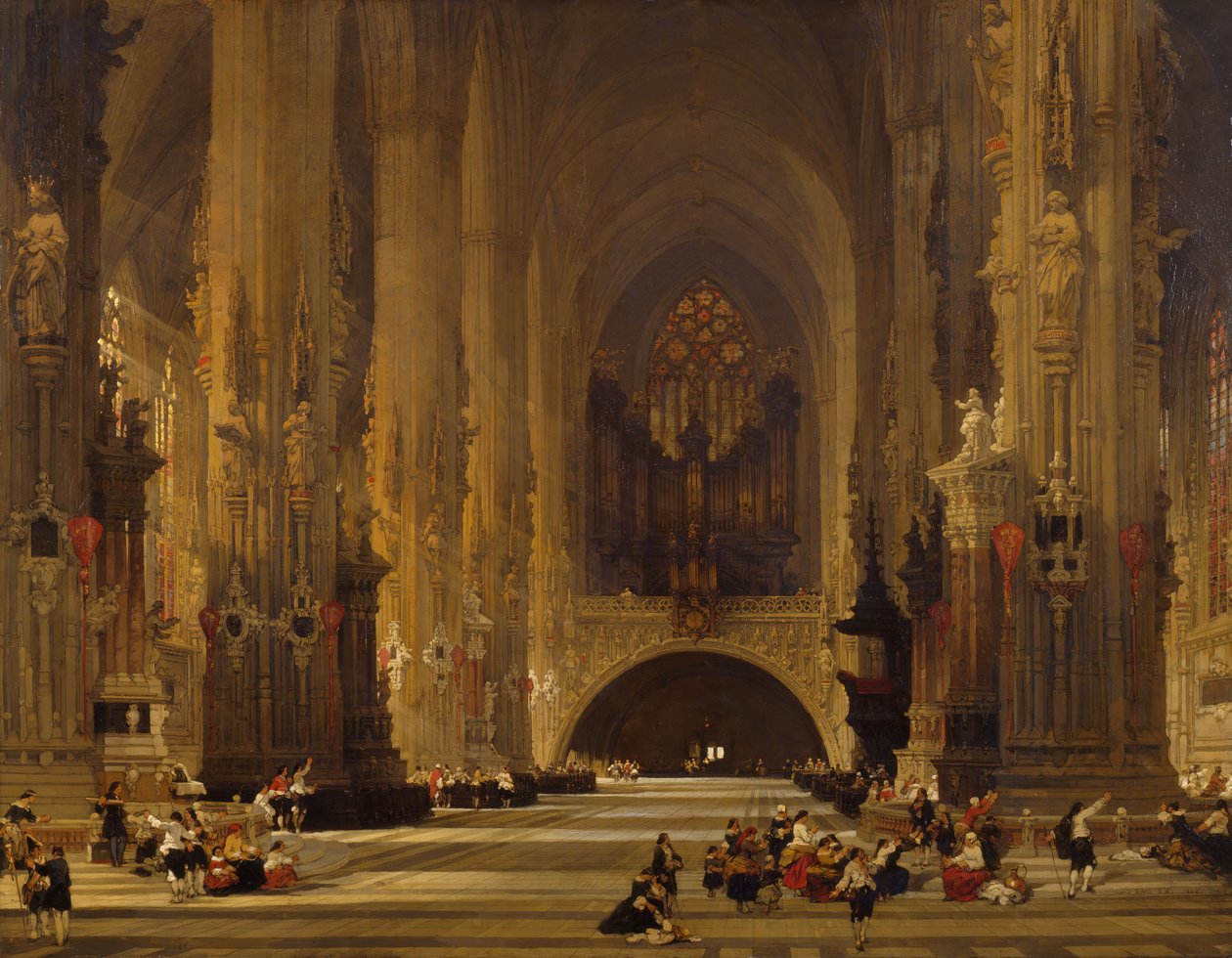 Pyhän Tapanin katedraalin sisustus, Wien, 1853 tekijältä David Roberts