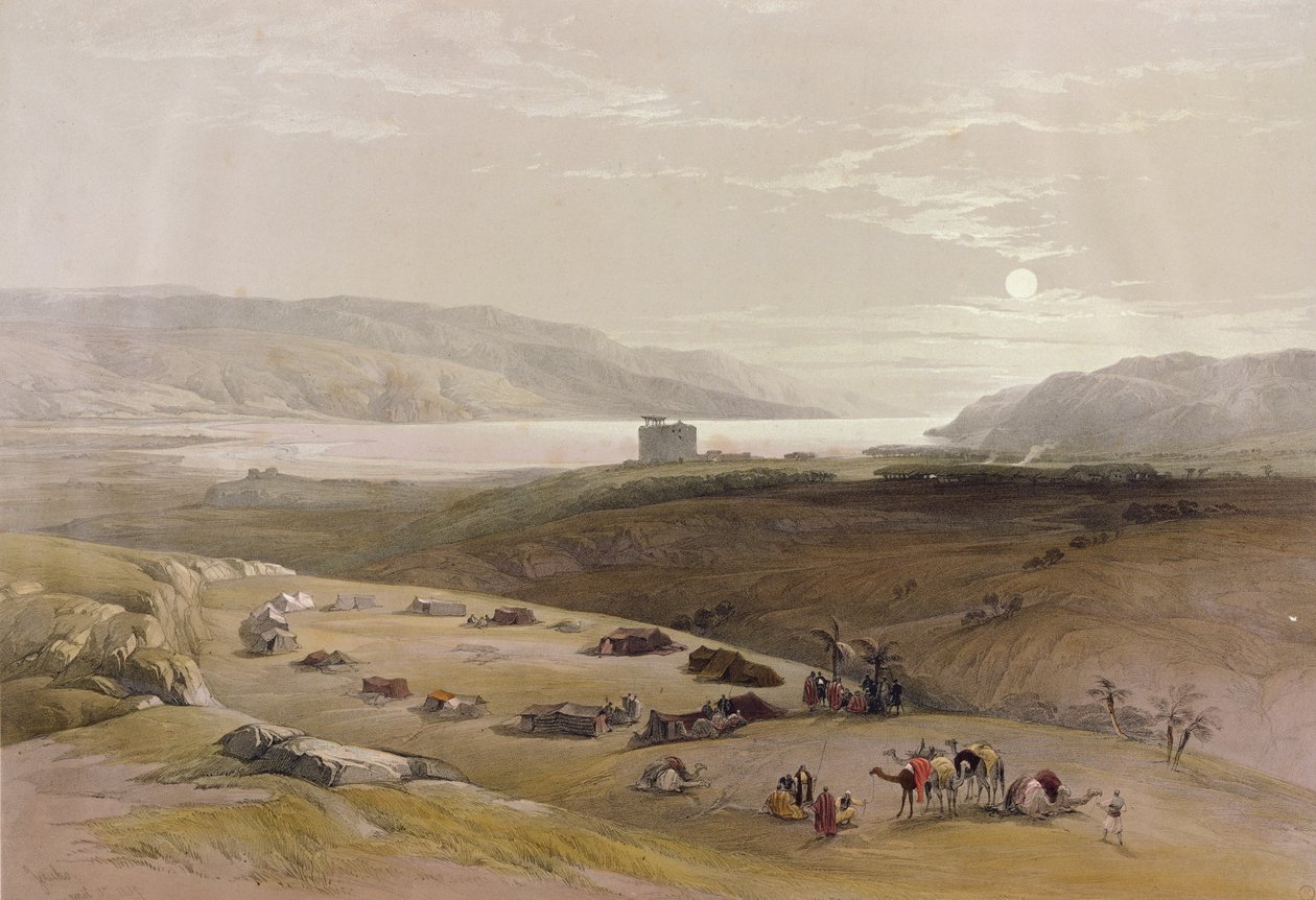 Jericho, 3. huhtikuuta 1839 Lontoossa 1842 julkaistun Louis Haghen (1806-85) kaivertaman "Pyhän maan" II osasta tekijältä David Roberts