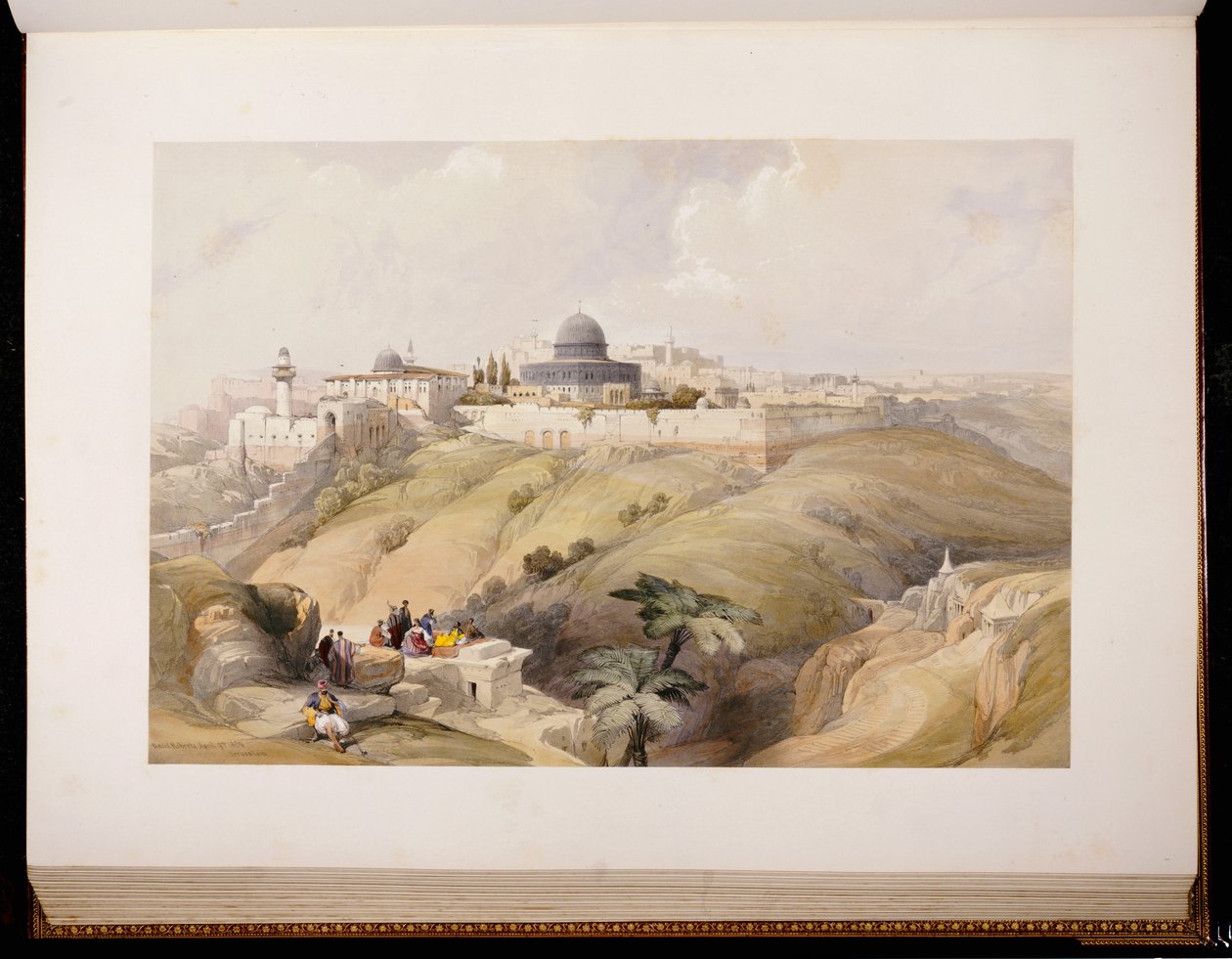 Jerusalem, 9. huhtikuuta 1839, kaivertanut Louis Haghe, 1843 tekijältä David Roberts