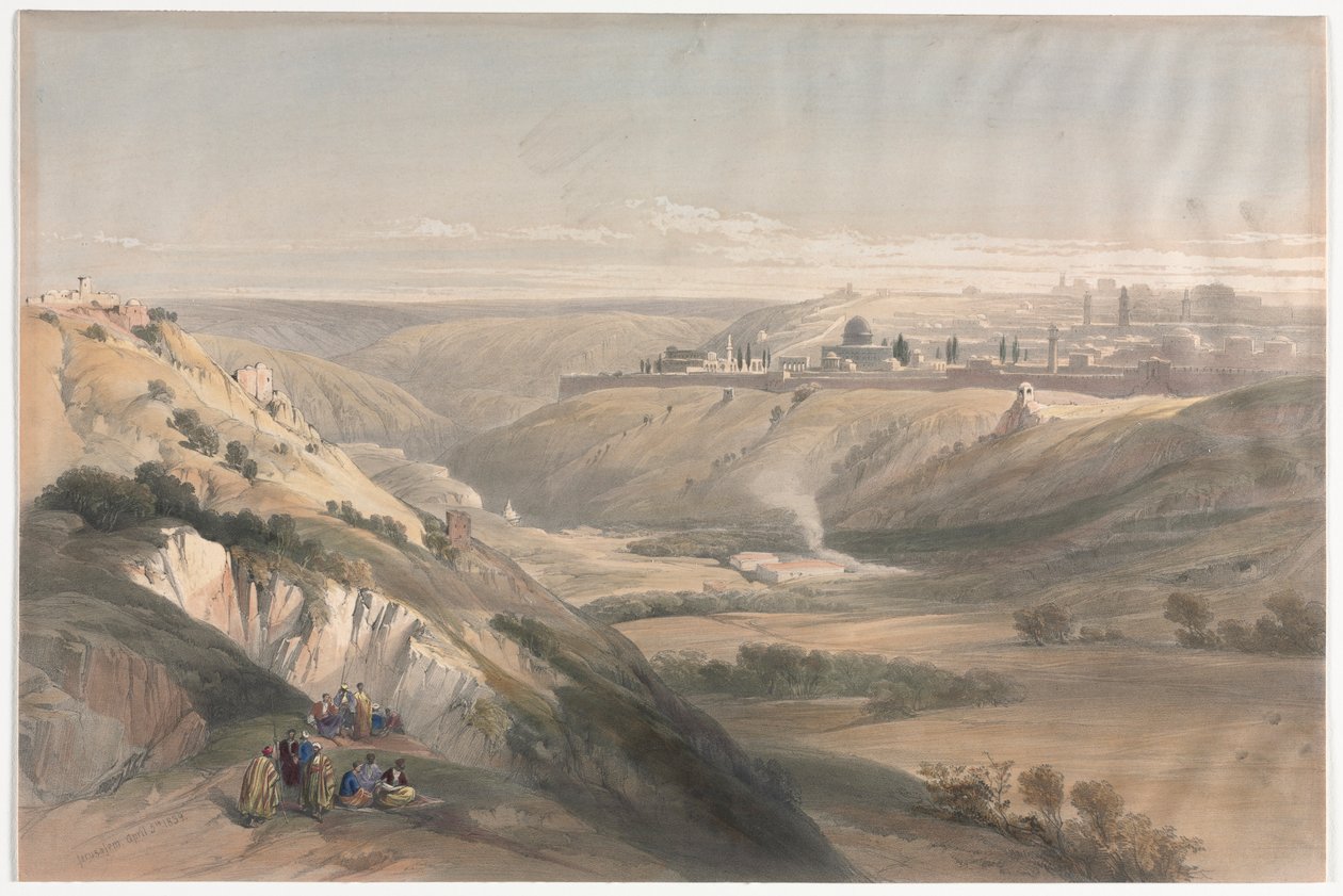 Jerusalem Öljymäeltä, 1839. tekijältä David Roberts