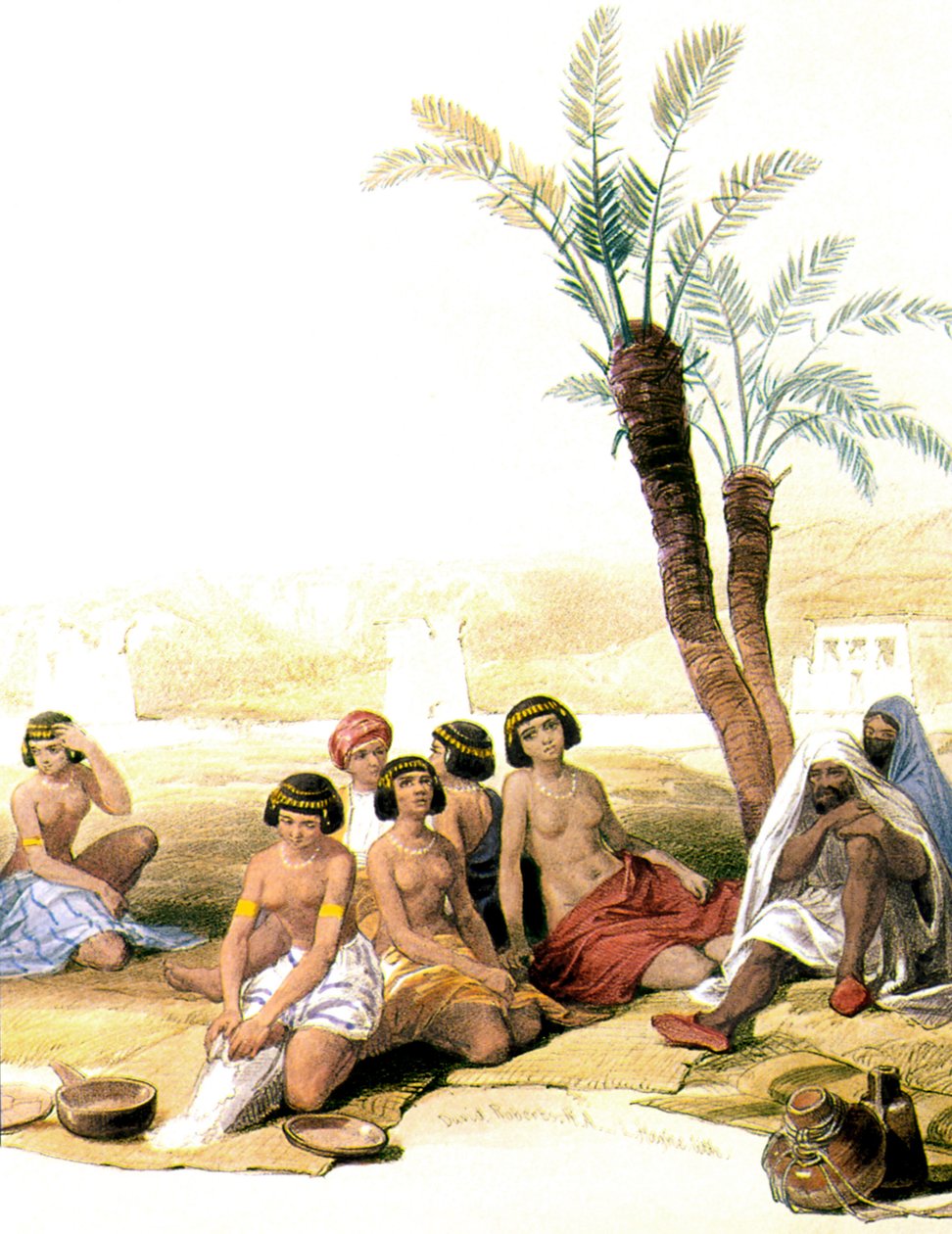 Nubialaisia orjia Niilin varrella vuosina 1846-1850 (kuva). tekijältä David Roberts