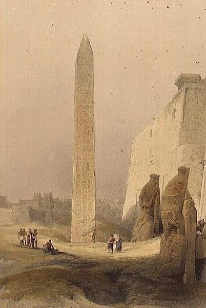 Obeliski Luxorissa, "Egypt and Nubia", Vol.1 (litho) tekijältä David Roberts