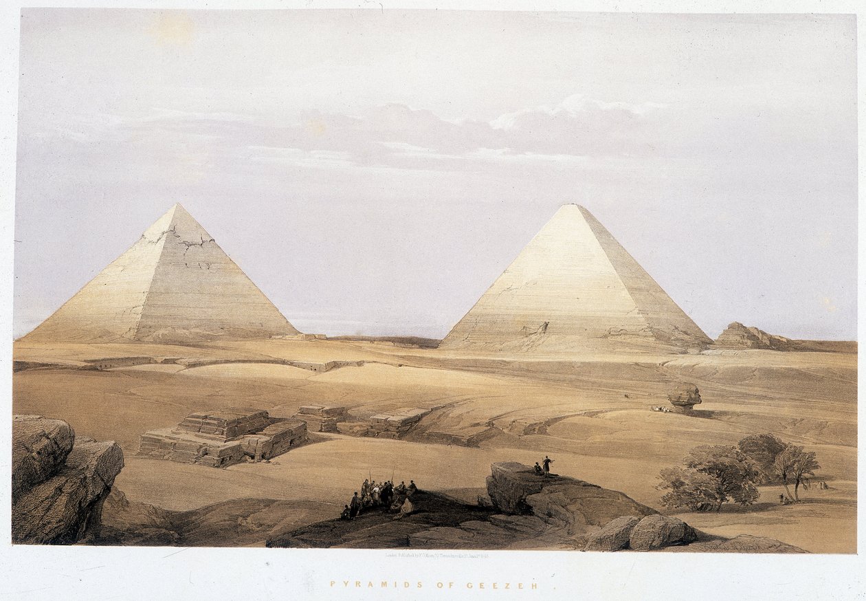 Geezehin pyramidit - "Pyhässä maassa", Lontoo 1849 tekijältä David Roberts