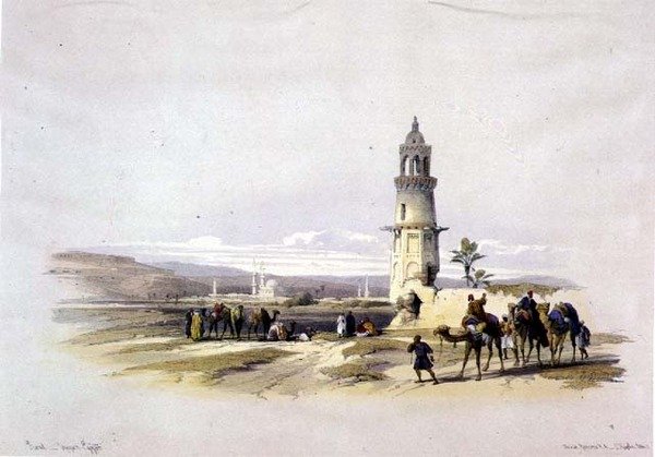 Sioul, Ylä-Egypti, kappaleesta "Egypt and Nubia", Vol.1 (litho) tekijältä David Roberts