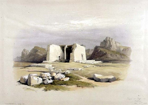 Temple Taffahissa Nubiassa, "Egypt and Nubia", Vol.1 (litho) tekijältä David Roberts