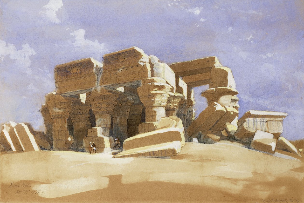 Kom Ombon temppeli, Ylä-Egypti, 1838 tekijältä David Roberts