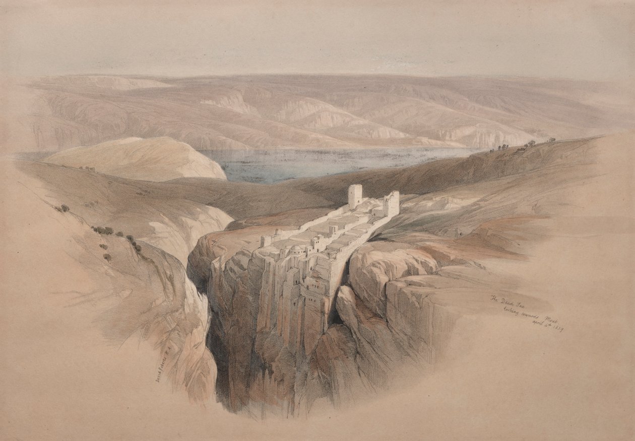 Kuollutmeri Moabia kohti, 1839. tekijältä David Roberts