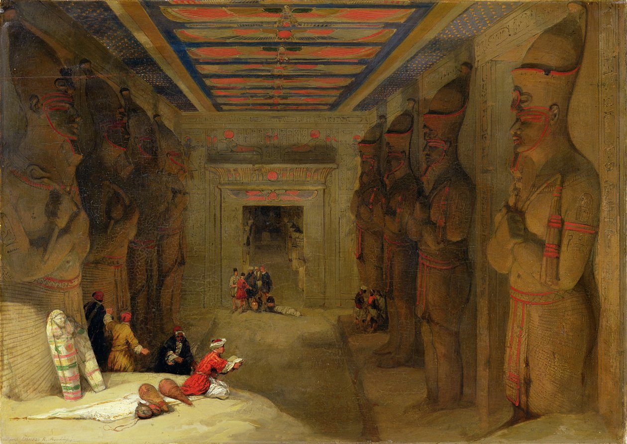 Suuren temppelin Hypostyle-sali Abu Simbelissä, Egyptissä tekijältä David Roberts