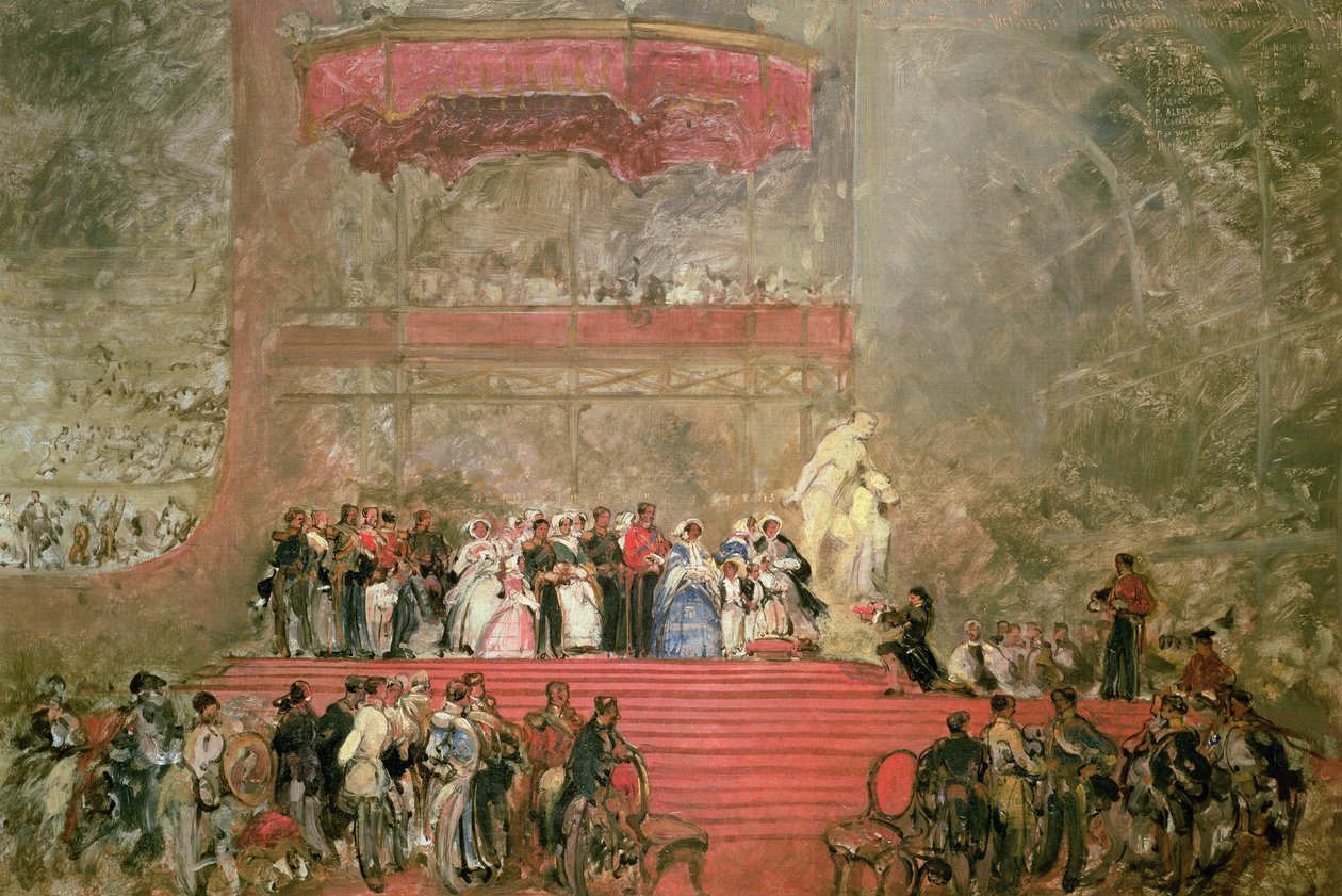 Crystal Palacen avajaiset suurelle näyttelylle, 1851 tekijältä David Roberts