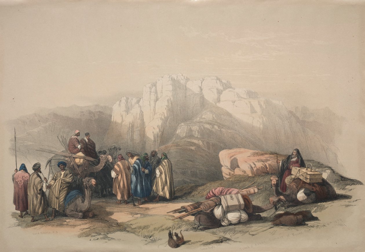Aaronin hauta, Horeb-vuoren huippu, 1839. tekijältä David Roberts