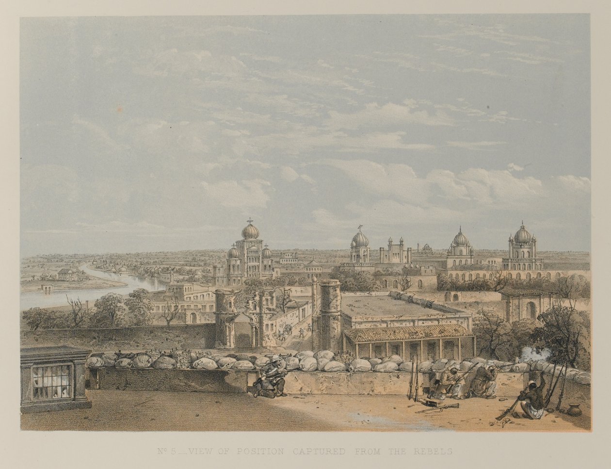 Näkymä Kapinallisilta vangittu asema, Lucknow tekijältä David Scott Lieutenant Colonel (after) Dodgson