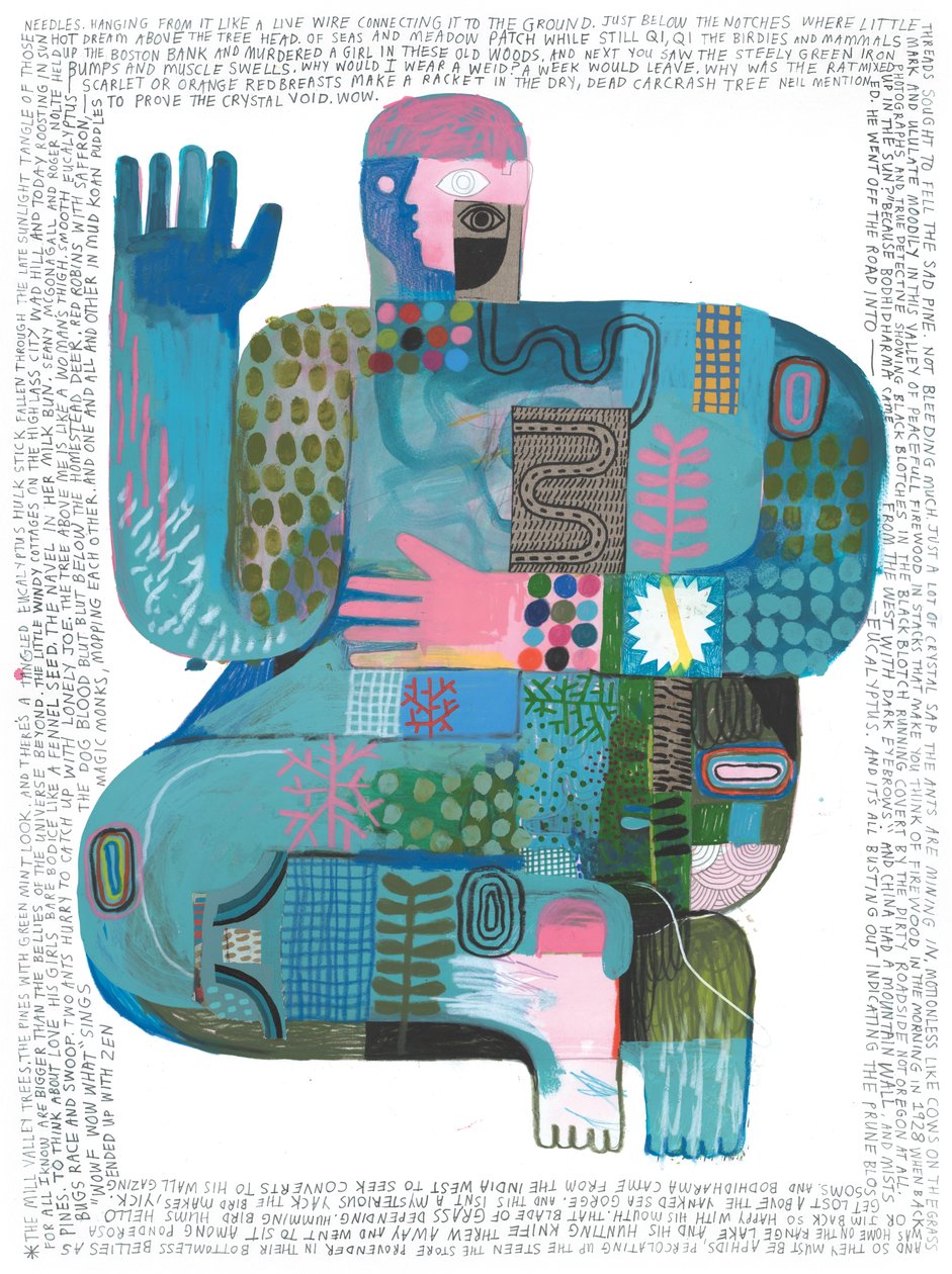 Sounds Of The Universe, 2023 (akryyli ja lyijykynä paperille) tekijältä David Shillinglaw