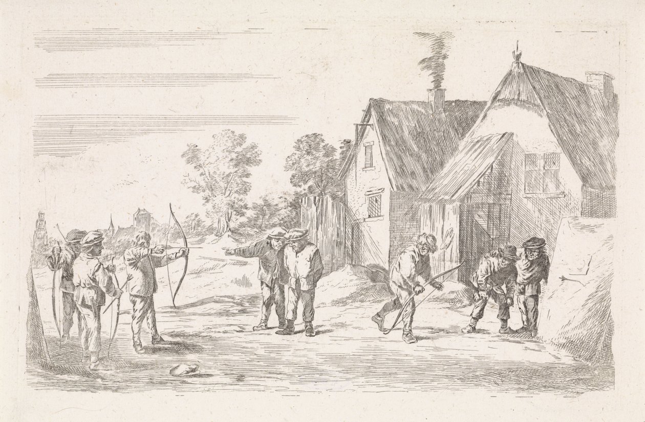jousimiehet Ulkoilma-genrekohtaukset (sarjan nimi) tekijältä David Teniers (II)