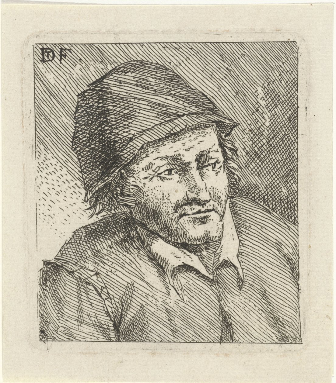 Oikealla hattuneen miehen rintakuva tekijältä David Teniers (II)
