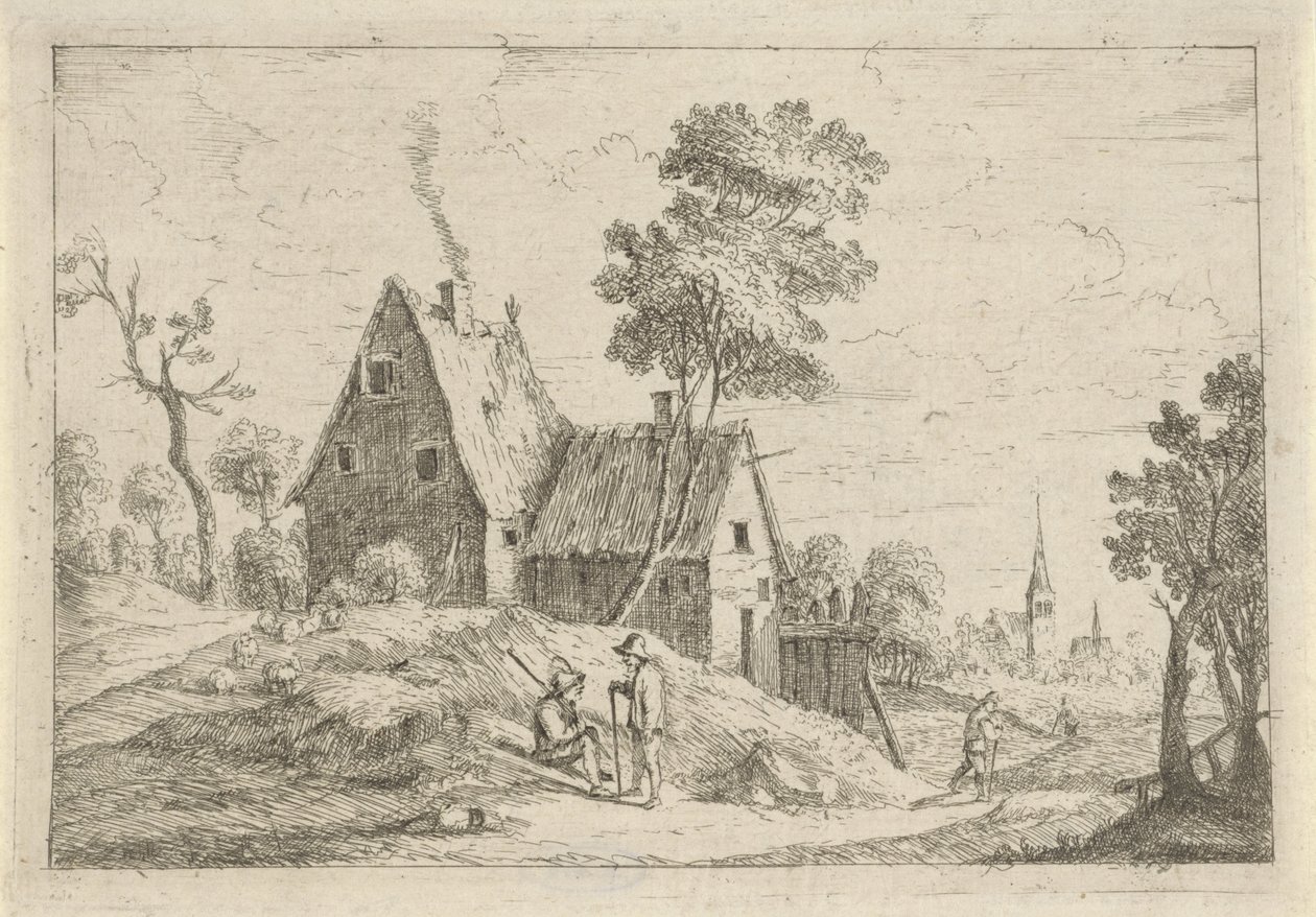Maisema talon kanssa tekijältä David Teniers (II)