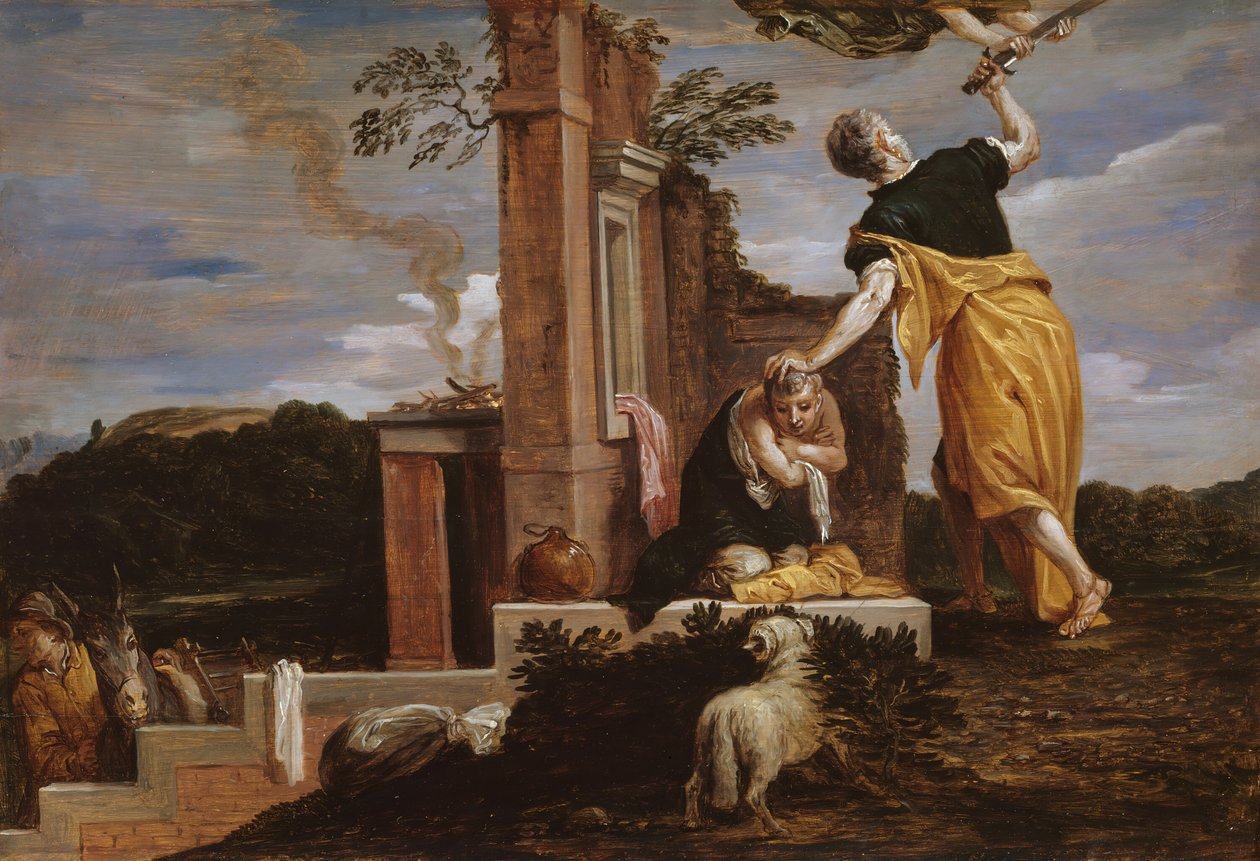 Abrahamin Iisakin uhri, 165456. tekijältä David Teniers II