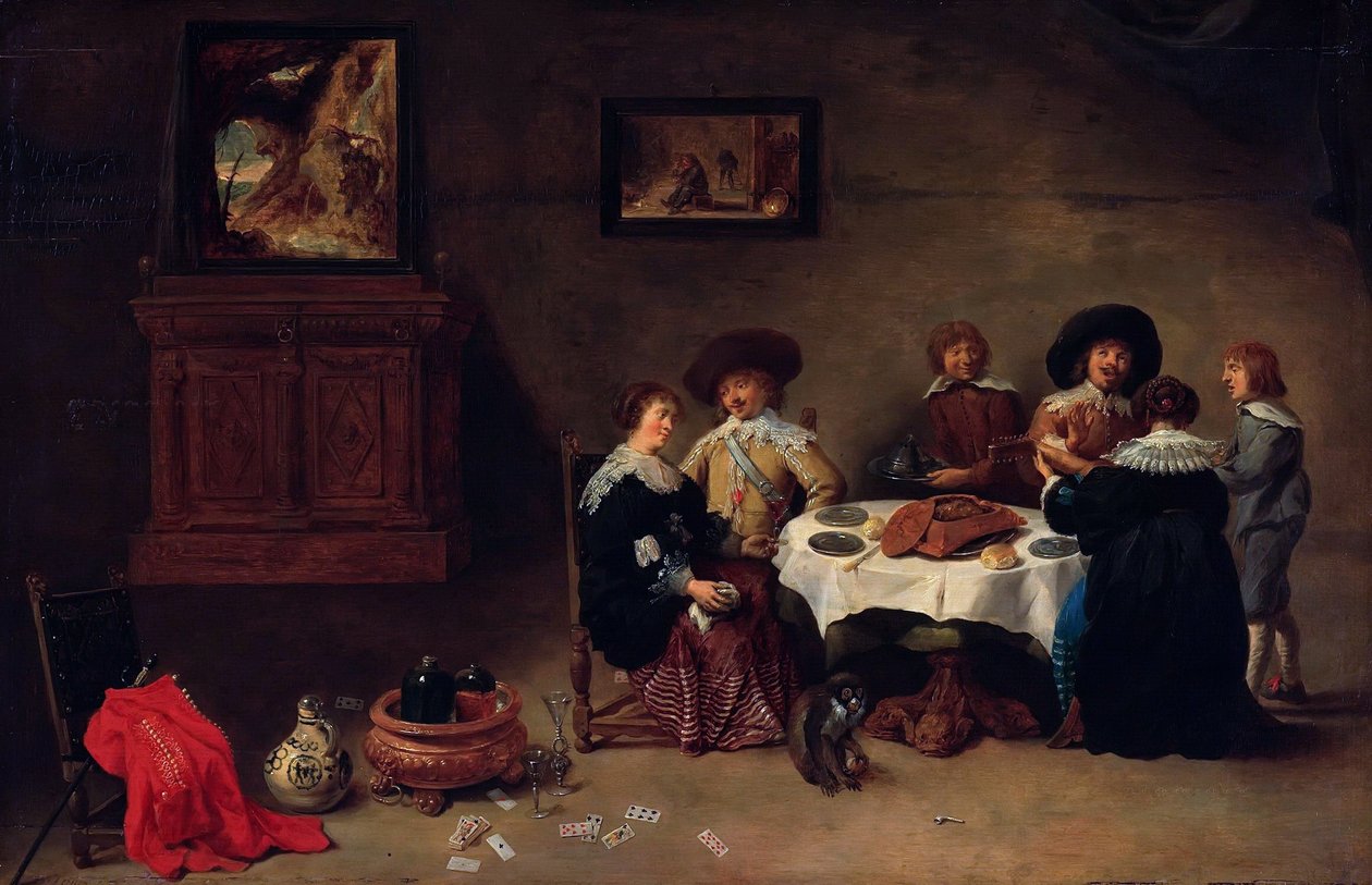 Yhtiö aterialla tekijältä David Teniers the Younger