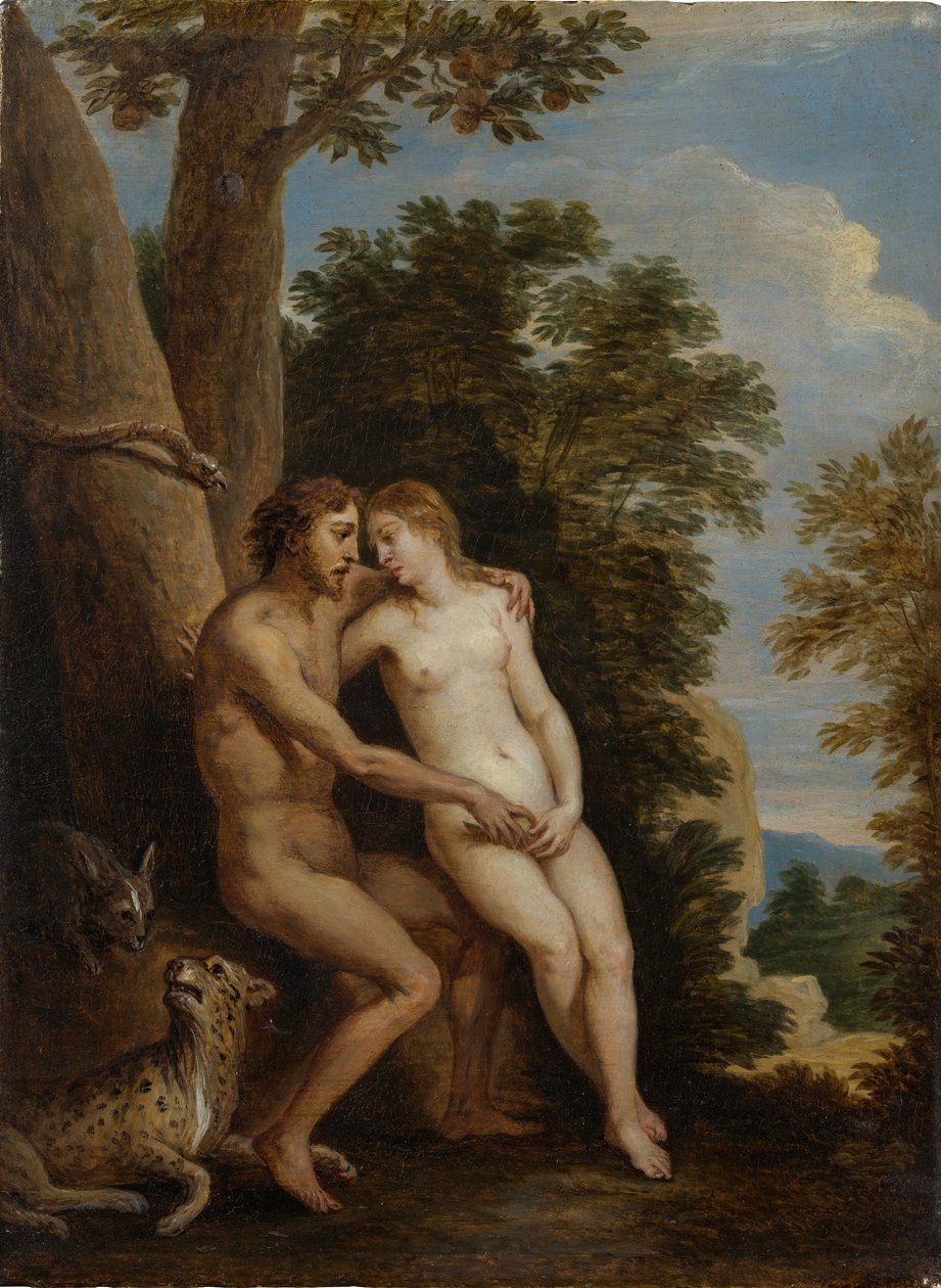 Aadam ja Eeva paratiisissa, 1650-luku. tekijältä David Teniers the Younger