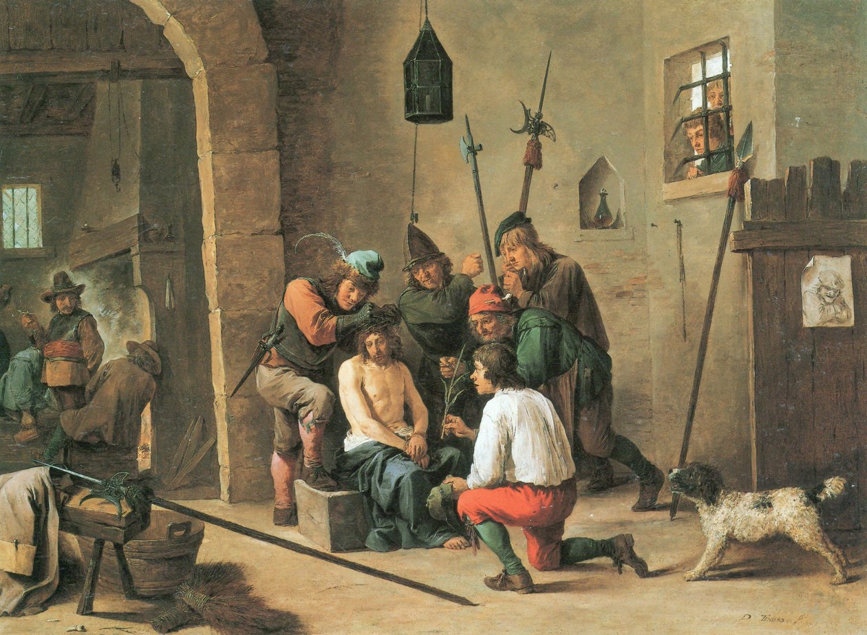 hollantilainen: orjantappuroiden kruunu Man of Sorrows tekijältä David Teniers the Younger