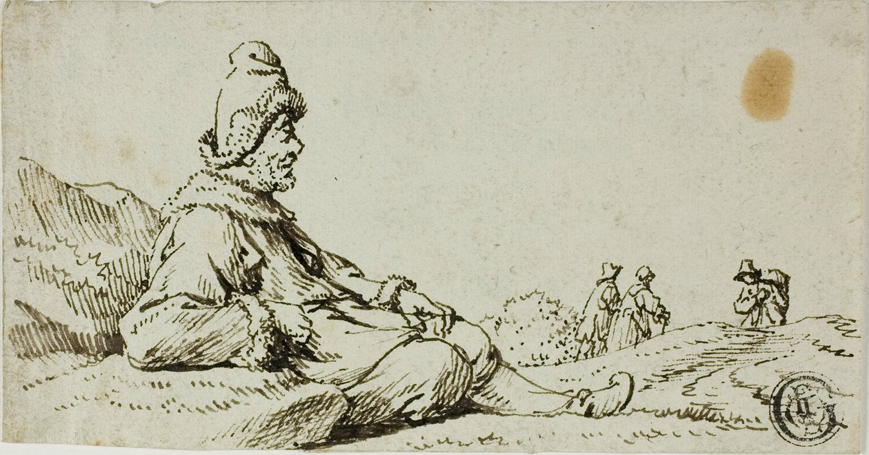 Mies lepää maisemassa tekijältä David Teniers the Younger