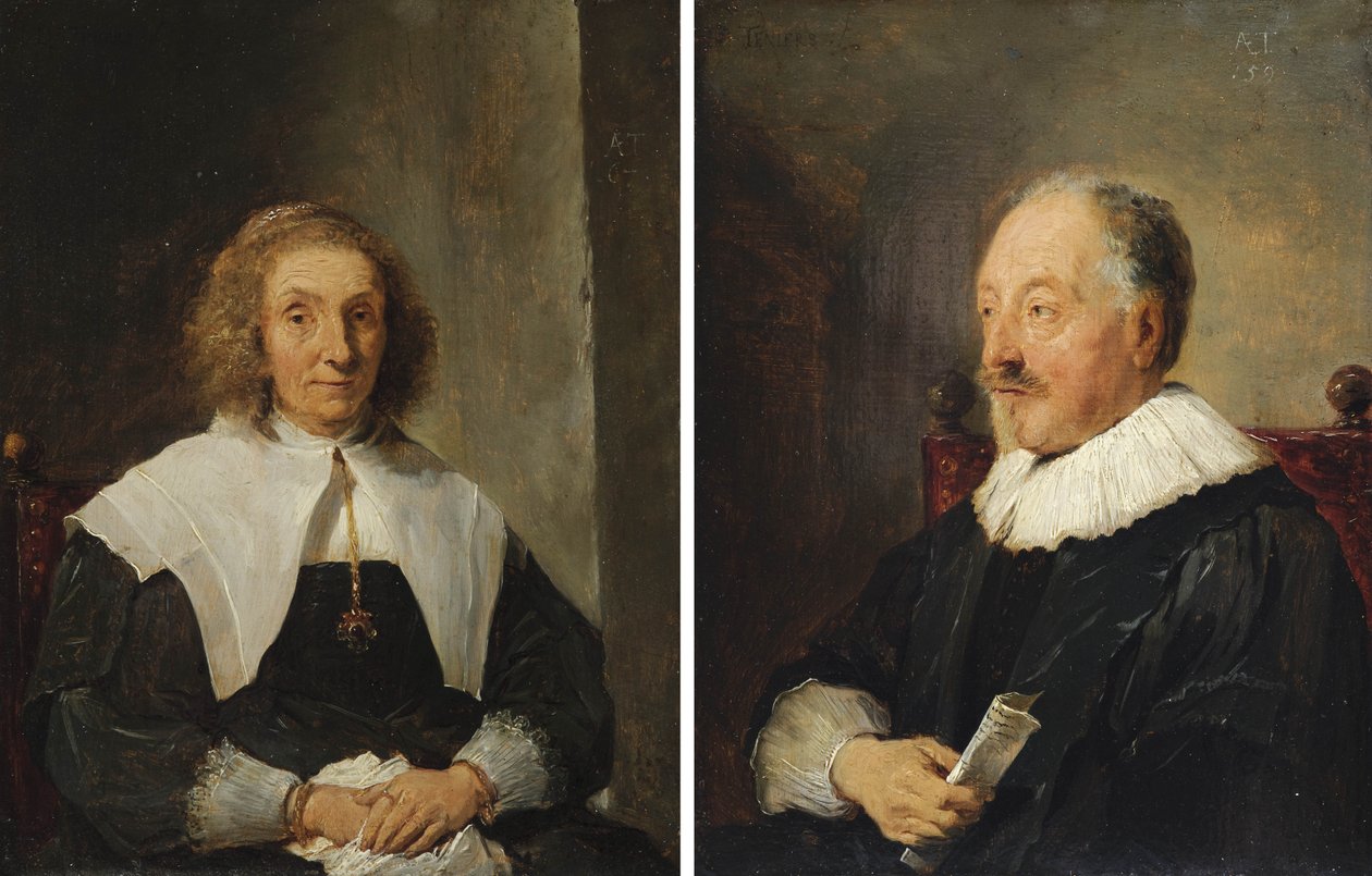 Naisen muotokuva ja miehen muotokuva tekijältä David Teniers the Younger