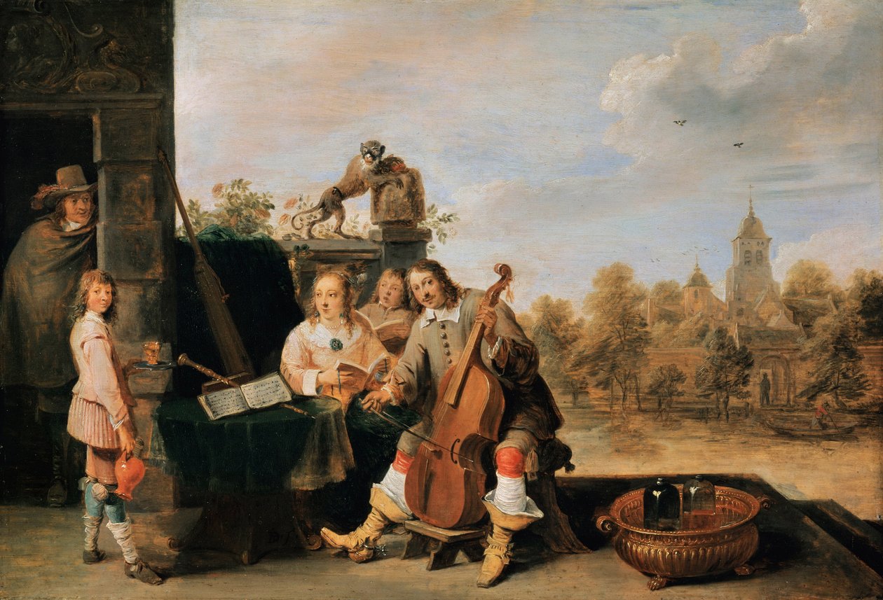 Omakuva perheen kanssa, c. 1645 tekijältä David Teniers the Younger
