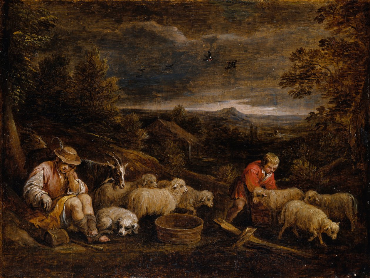 Paimenet ja lampaat. tekijältä David Teniers the Younger