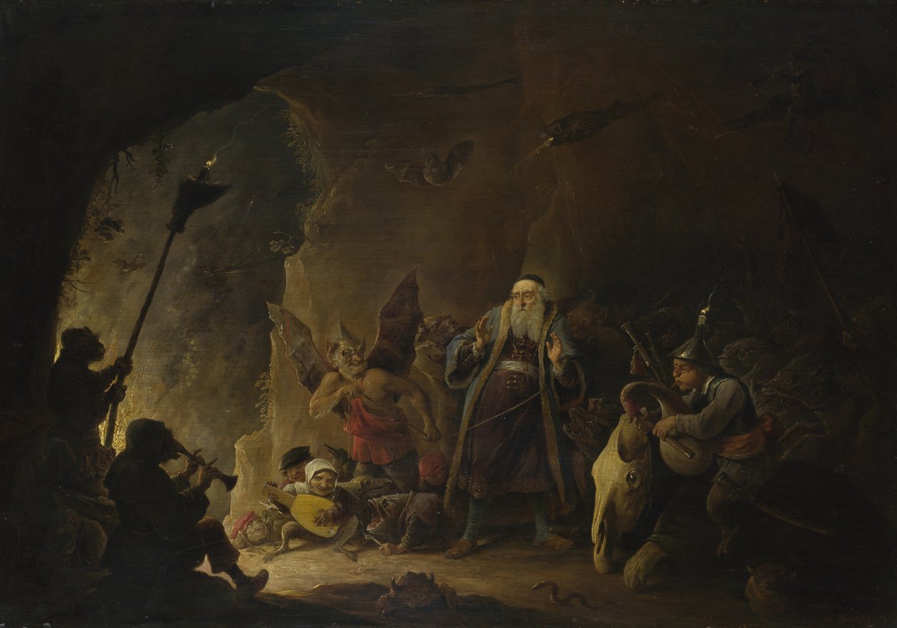 Rikas mies johdatetaan helvettiin, n. 1647-1648 tekijältä David Teniers the Younger