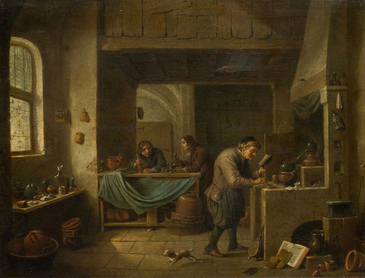 Alkemisti ja hänen oppilaansa tekijältä David Teniers the Younger