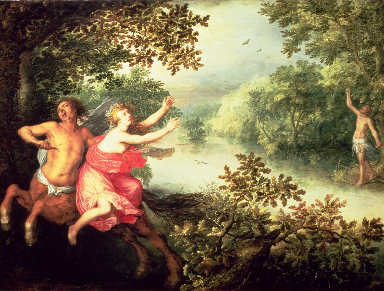 Hercules, Deianeira ja kentauri Nessus, 1612 (paneeli) tekijältä David Vinckboons