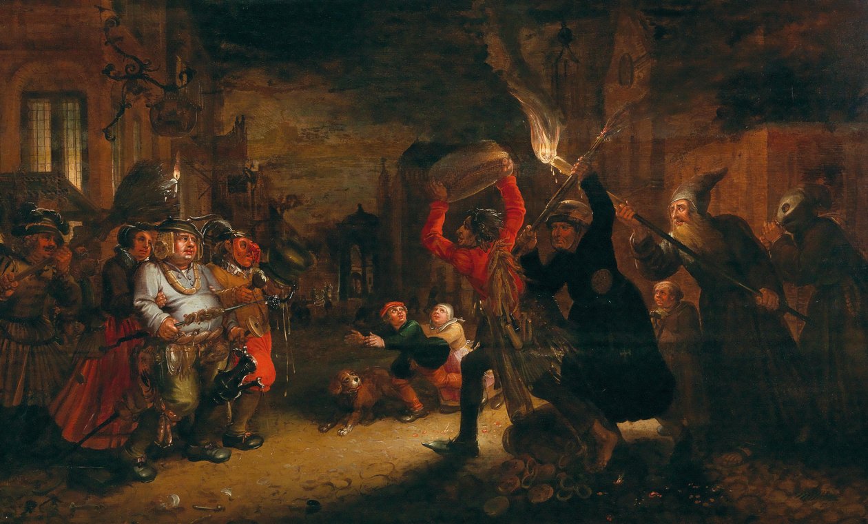 Taistelu karnevaalin ja paaston välillä, 1600-luvun alku. tekijältä David Vinckboons