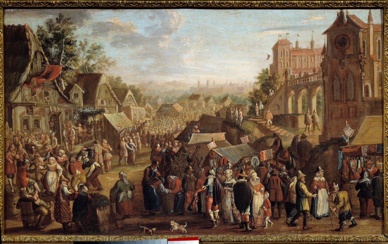 Kermesse. Juhlat kylässä. David Vinckboonsin maalaus (tai Vinckeboons tai Vinkeboons 1576-1629) tekijältä David Vinckeboons