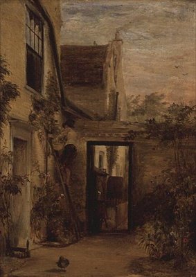 Aidattu puutarha talon takana tekijältä David Wilkie