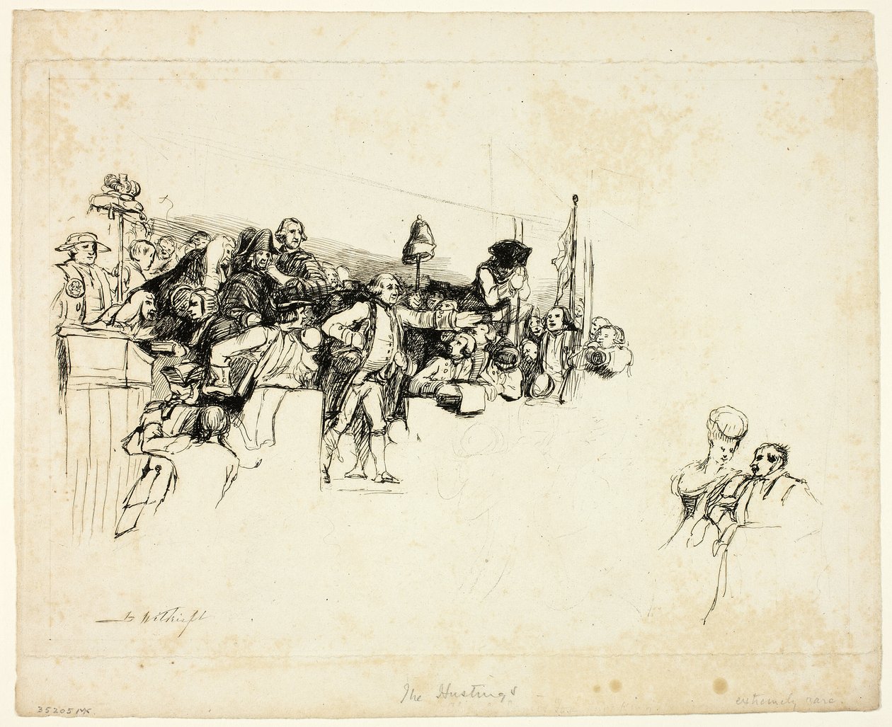Charles James Fox Covent Gardenissa järjestettävissä tilaisuuksissa tekijältä David Wilkie