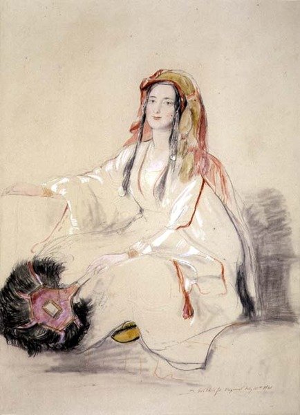 Nro 0743*1 Rouva Moore, Britannian Beirut-konsulin vaimo arabipukussa tekijältä David Wilkie