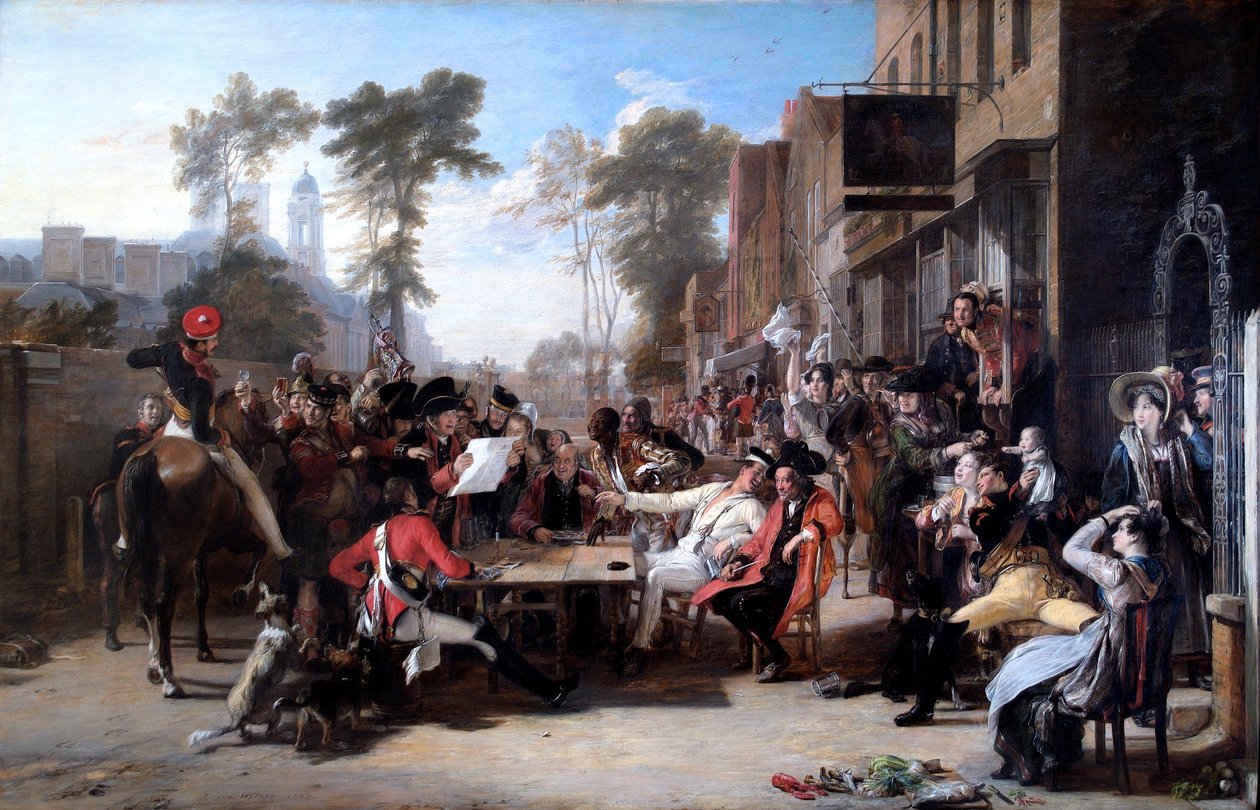 "Chelsean eläkeläiset lukevat Waterloo-lähetystä", 1822 tekijältä David Wilkie