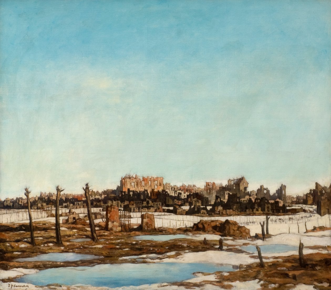 Bailleul, n. 1918 (öljy kankaalle) tekijältä David Young Cameron
