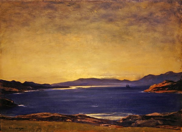 Ilta, Firth of Lorn (öljy kankaalle) tekijältä David Young Cameron