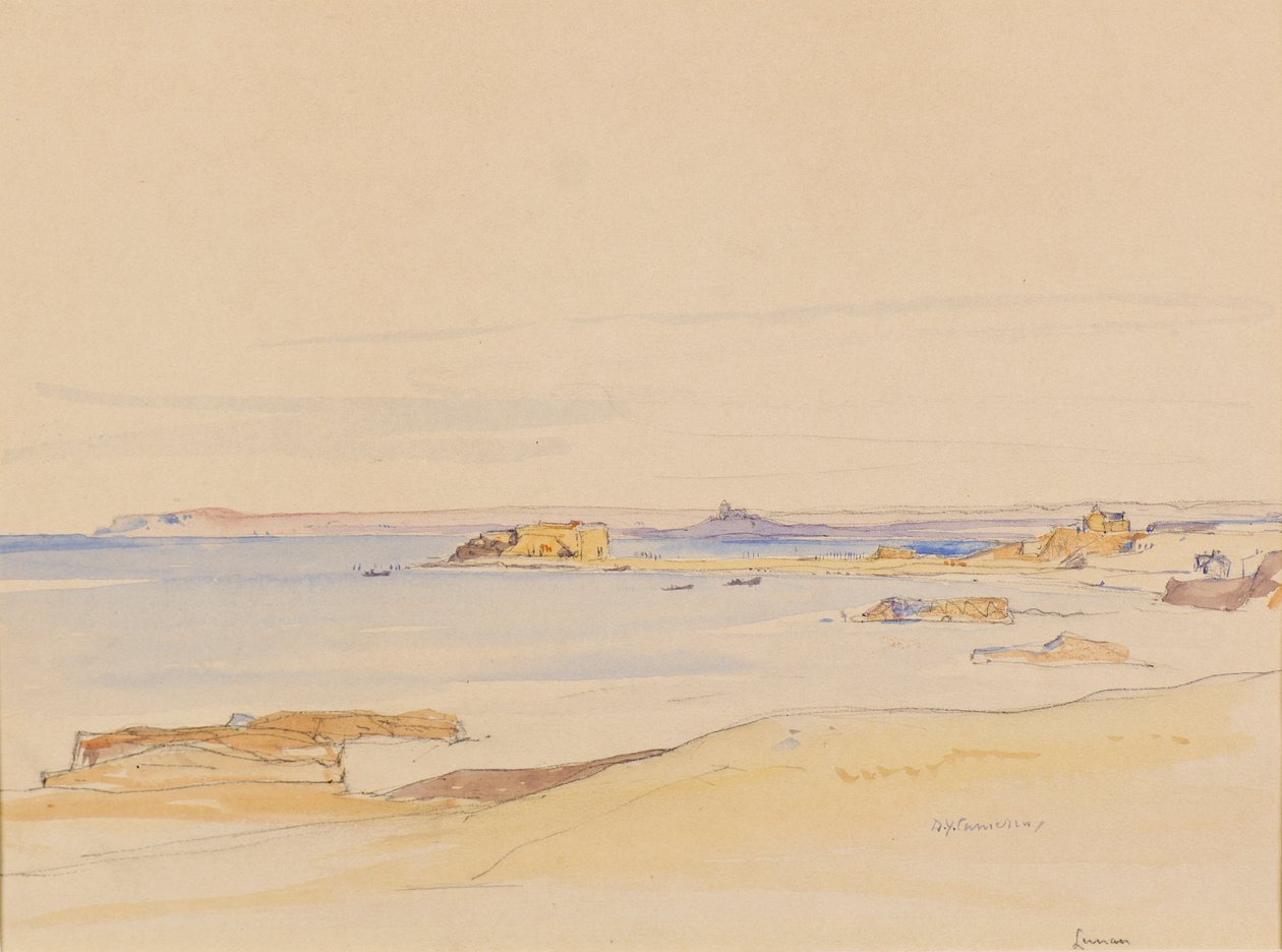 Lunan Bay (akvarelli) tekijältä David Young Cameron
