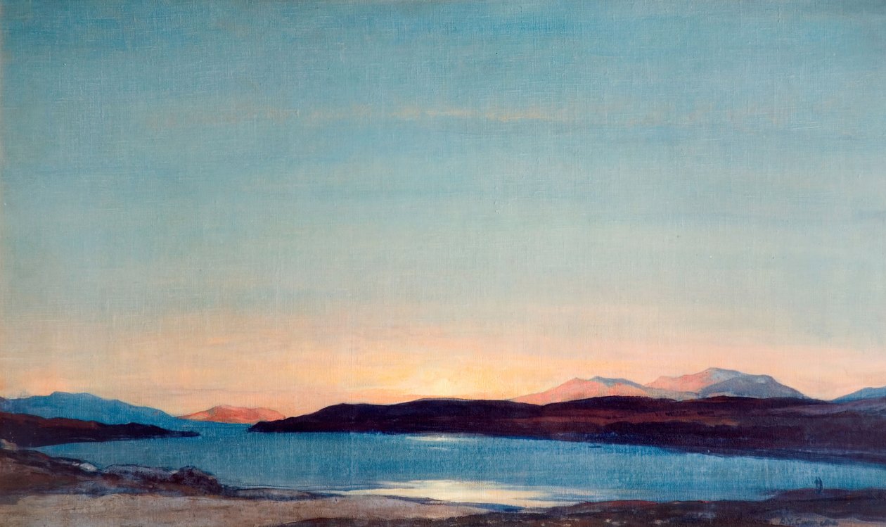 Sundown, Loch Rannoch, 1923. finlandès tekijältä David Young Cameron
