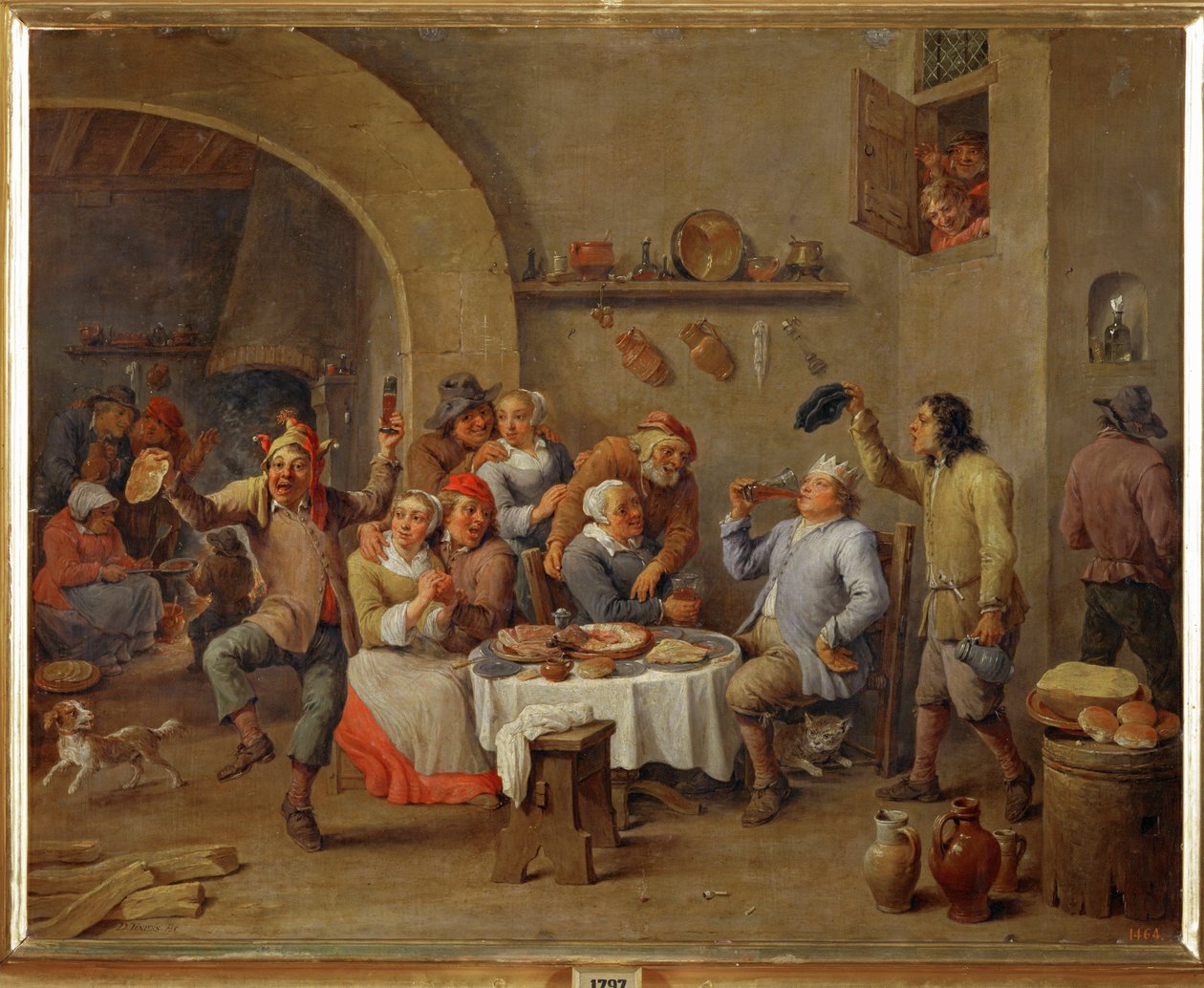 Le Roi Boit (öljy kuparille) tekijältä David the Elder Teniers
