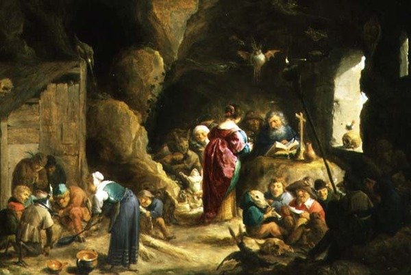 Pyhän Antoniuksen kiusaus (251-356) (paneeli) tekijältä David the Elder Teniers